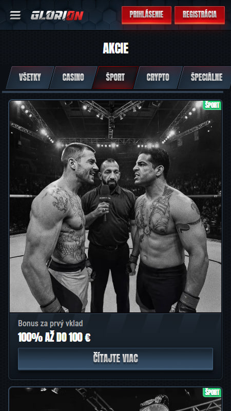 Bonusy a promo akcie v Glorion