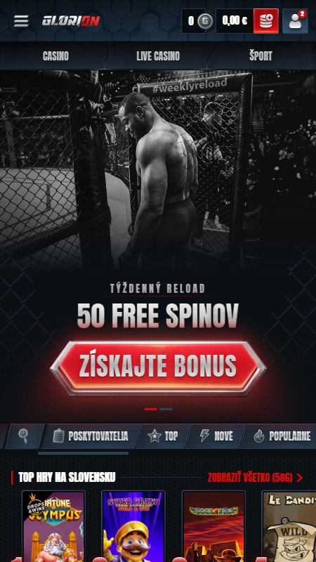 Glorion Casino homepage