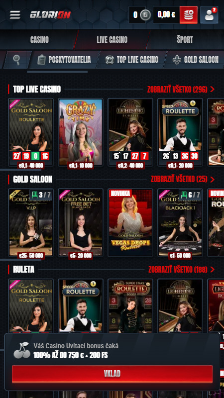 Živé kasíno Glorion Casino