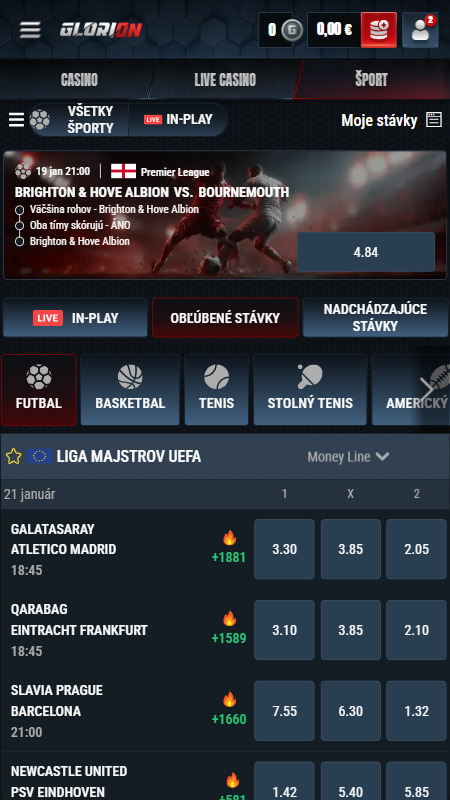 Športové stávky Glorion