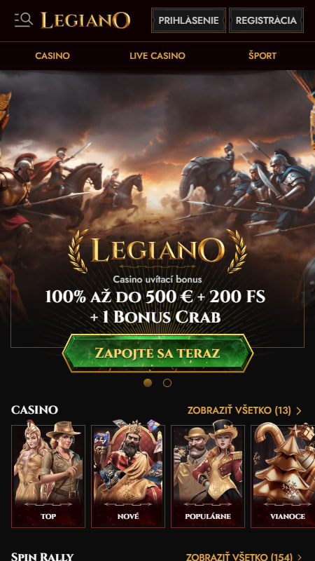 Legiano Vstupný bonus