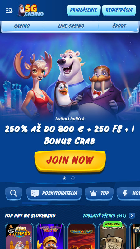 SGCasino Vstupný bonus