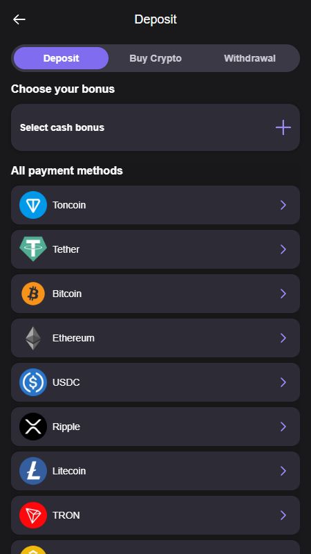 Sekcia platobných metód na ReelsIO