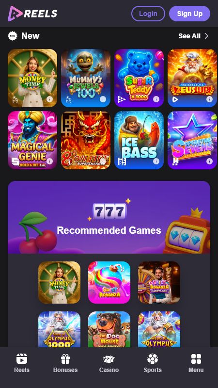 Sekcia online kasín na ReelsIO