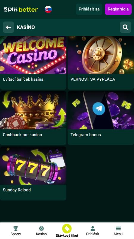 Uvítací bonus Spinbetter na Slovensku