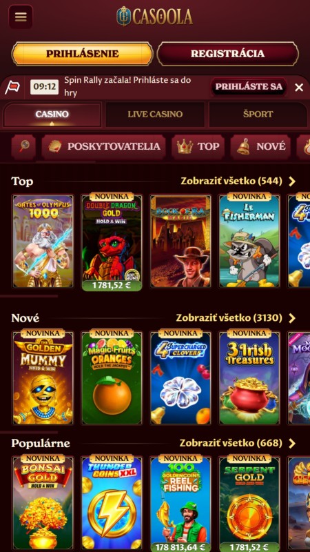 Casoola casino games
