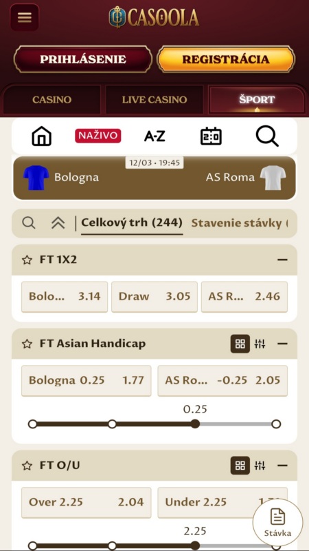 Casoola odds and margins