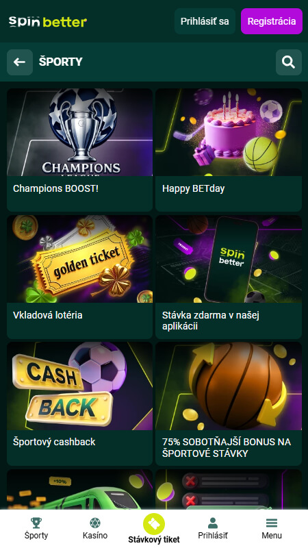 Spinbette sport bonuses