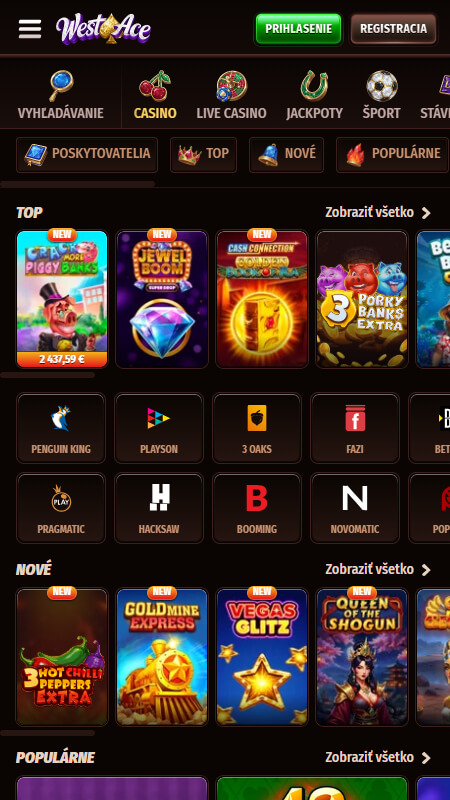 WestAce casino games variety 