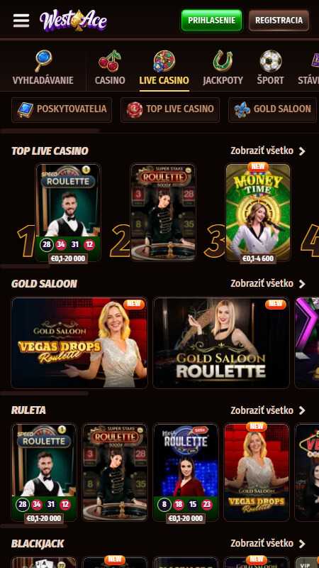 WestAce live casino game