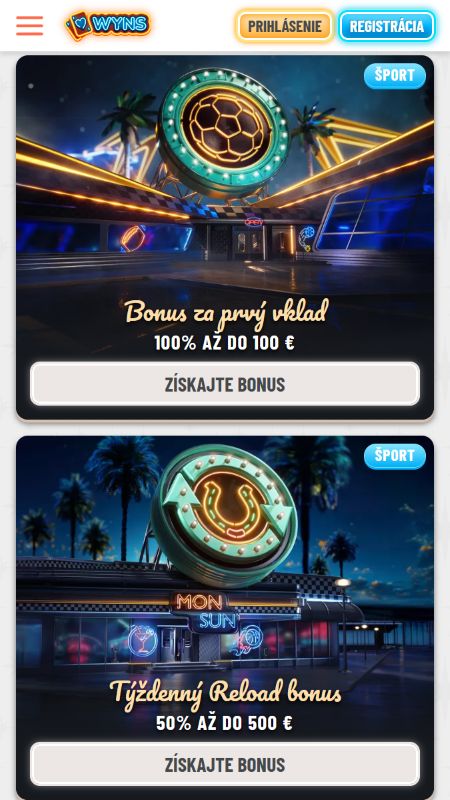 Bonusy a promo akcie vo Wyns