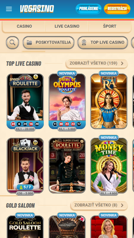 Vegasino Live Casino