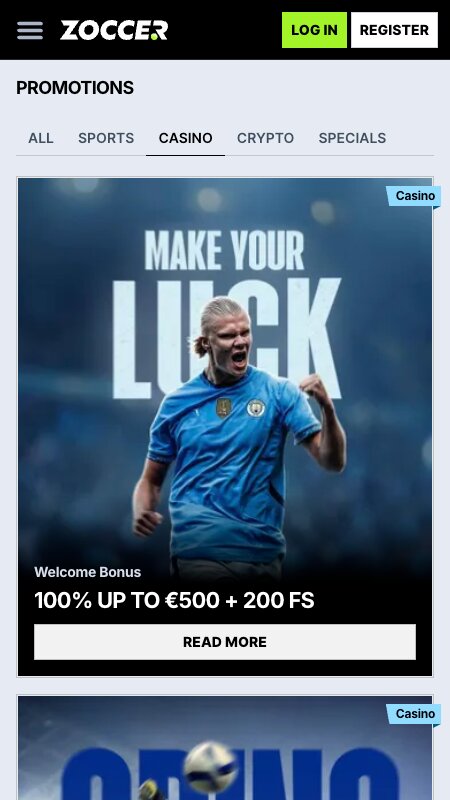 Bonusy a promo akcie Zoccer