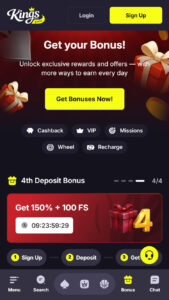 Uvítací bonus Kings game