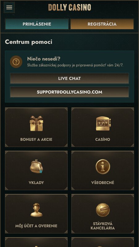 Centrum pomoci Dolly Casino