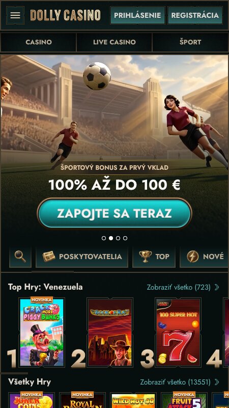 Domovská stránka Dolly Casino