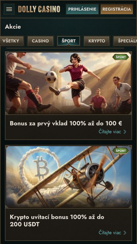 Bonusy a promo akcie Dolly Casino