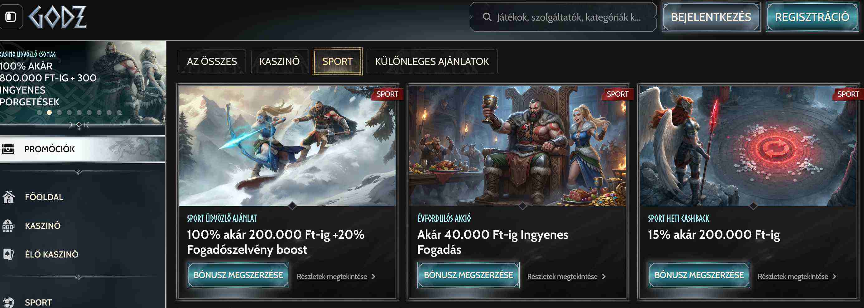Godz bookmaker bonuses