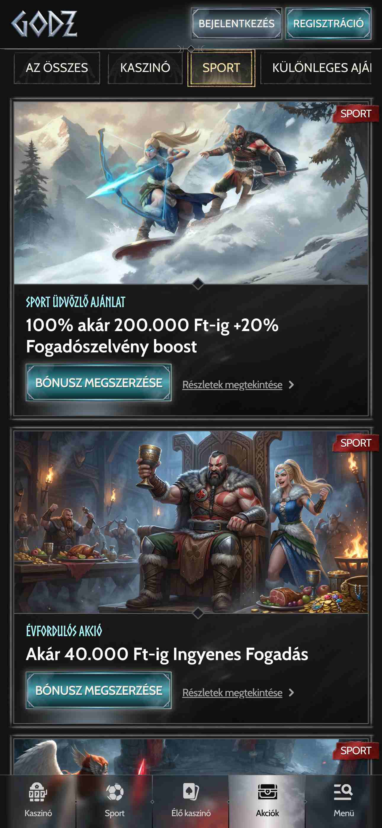 Godz bookmaker bonuses mobile screenshot